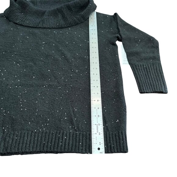 Chico's Sweater Size 1 M Black NWT Cowl Turtleneck Pullover Touch of Sparkle - Picture 8 of 13
